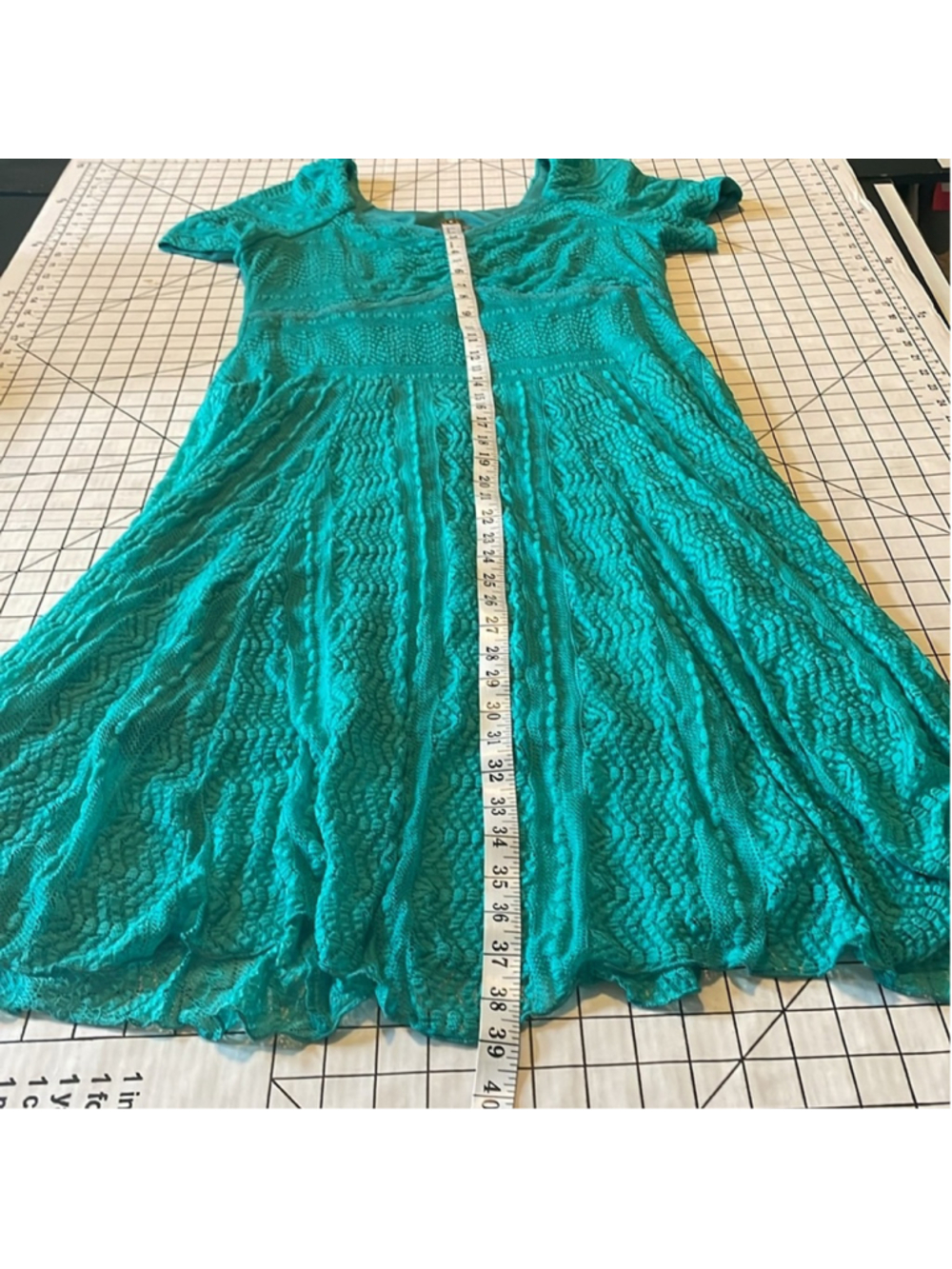 Rabbit Rabbit Designs Teal Turquoise Lace Dress - Picture 7 of 11